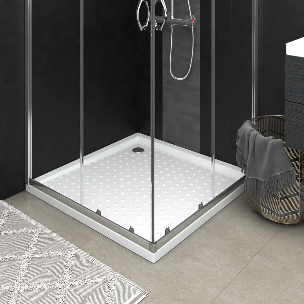 Shower tray, white, 80x80x4cm, ABS, dotted