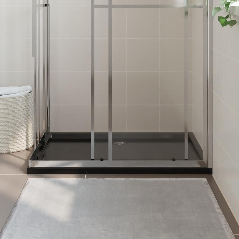 Shower tray, black, 80x120cm, ABS, rectangular