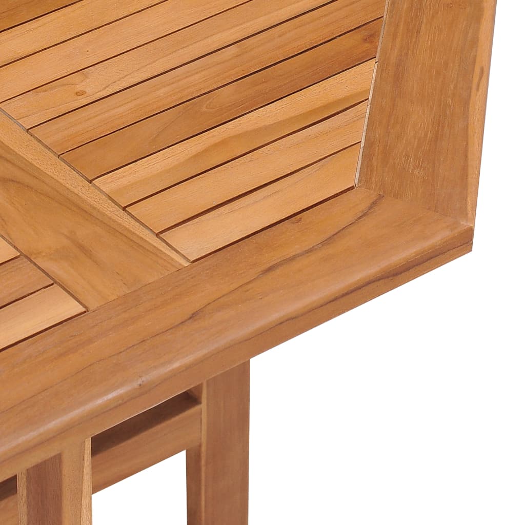 Folding garden table, 90x90x75cm, solid teak