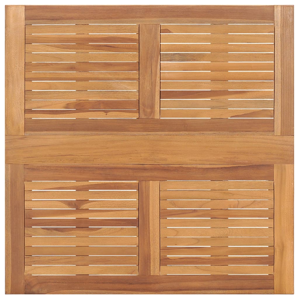 Salokāms dārza galds, 90x90x75cm, tīkkoka masīvkoksne