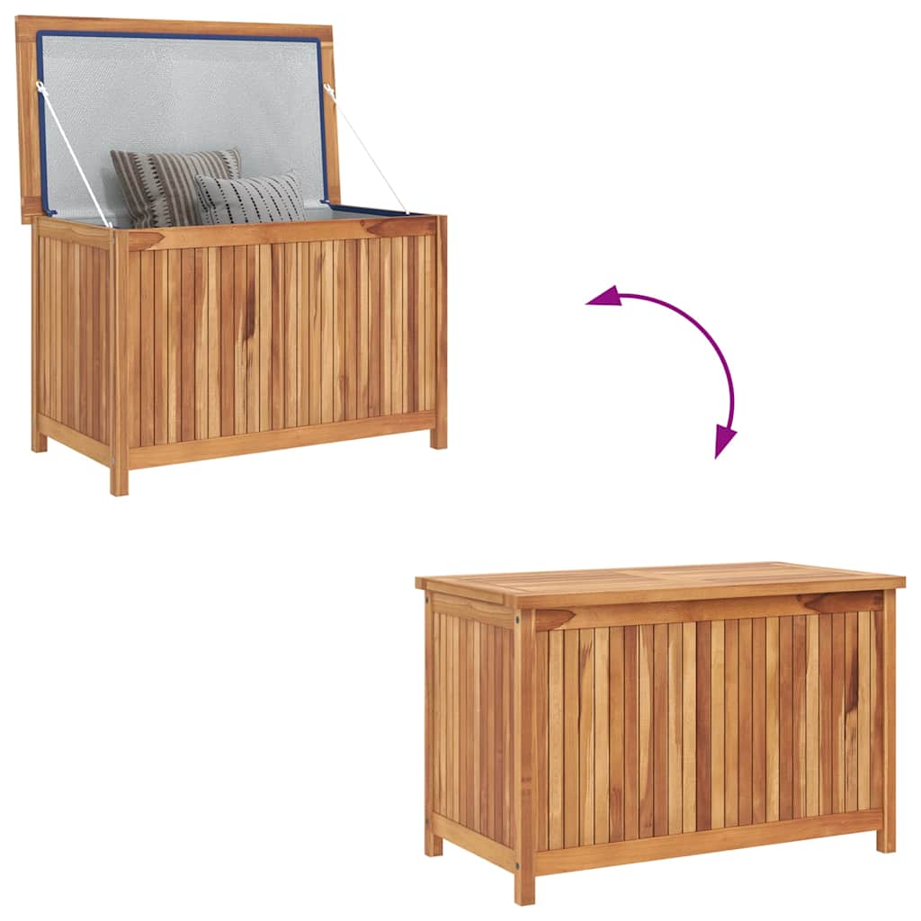 Garden storage box, 90x50x58cm, solid teak wood