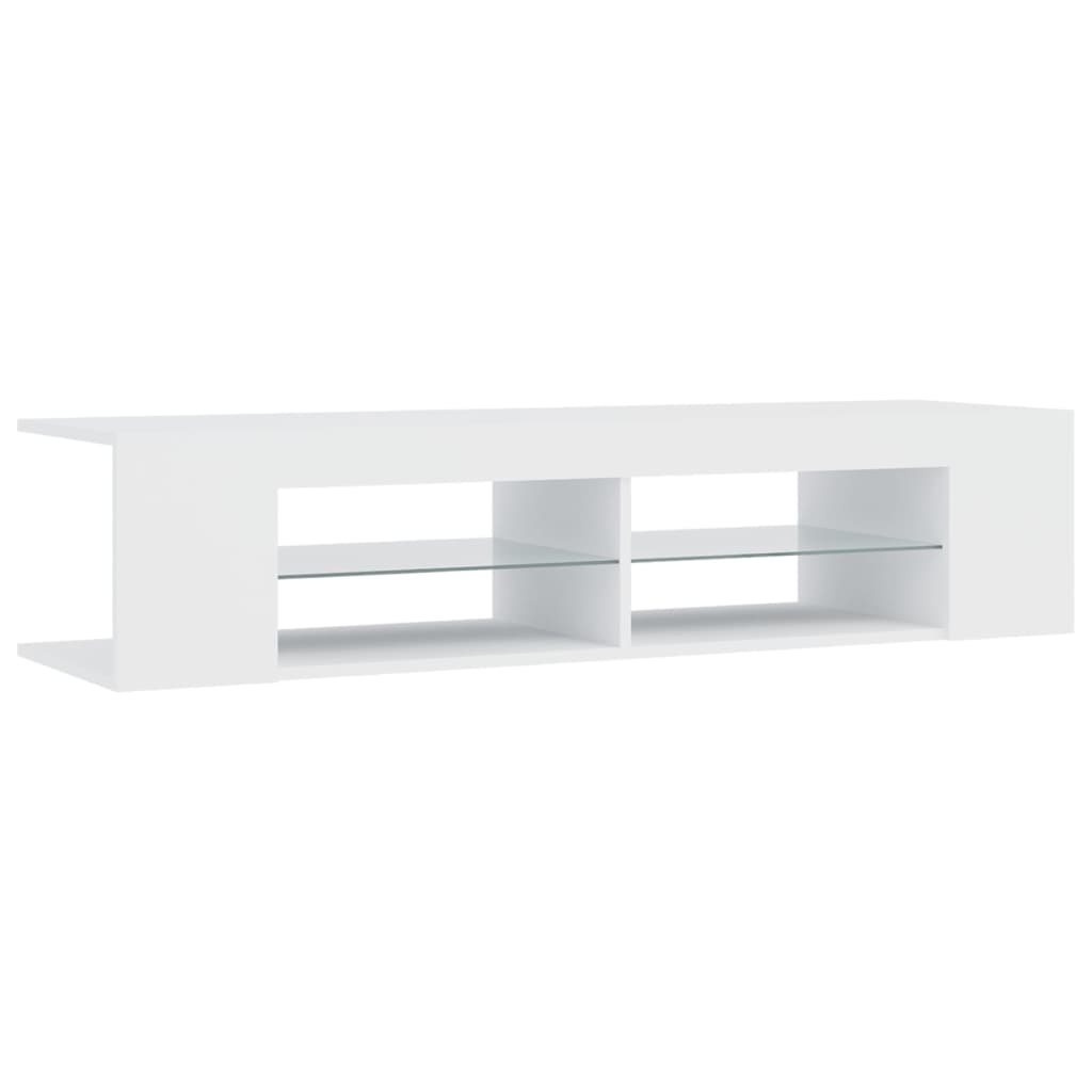 TV skapītis ar LED apgaismojumu, balts, 135x39x30 cm