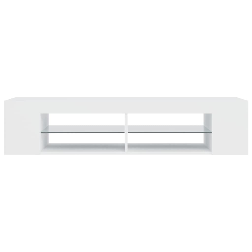 TV skapītis ar LED apgaismojumu, balts, 135x39x30 cm
