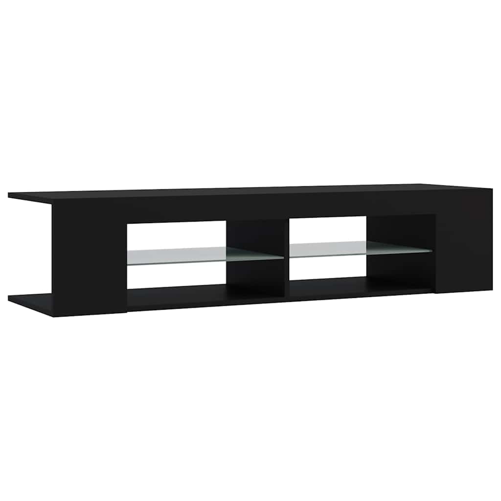 TV skapis ar LED apgaismojumu, melns, 135x39x30 cm