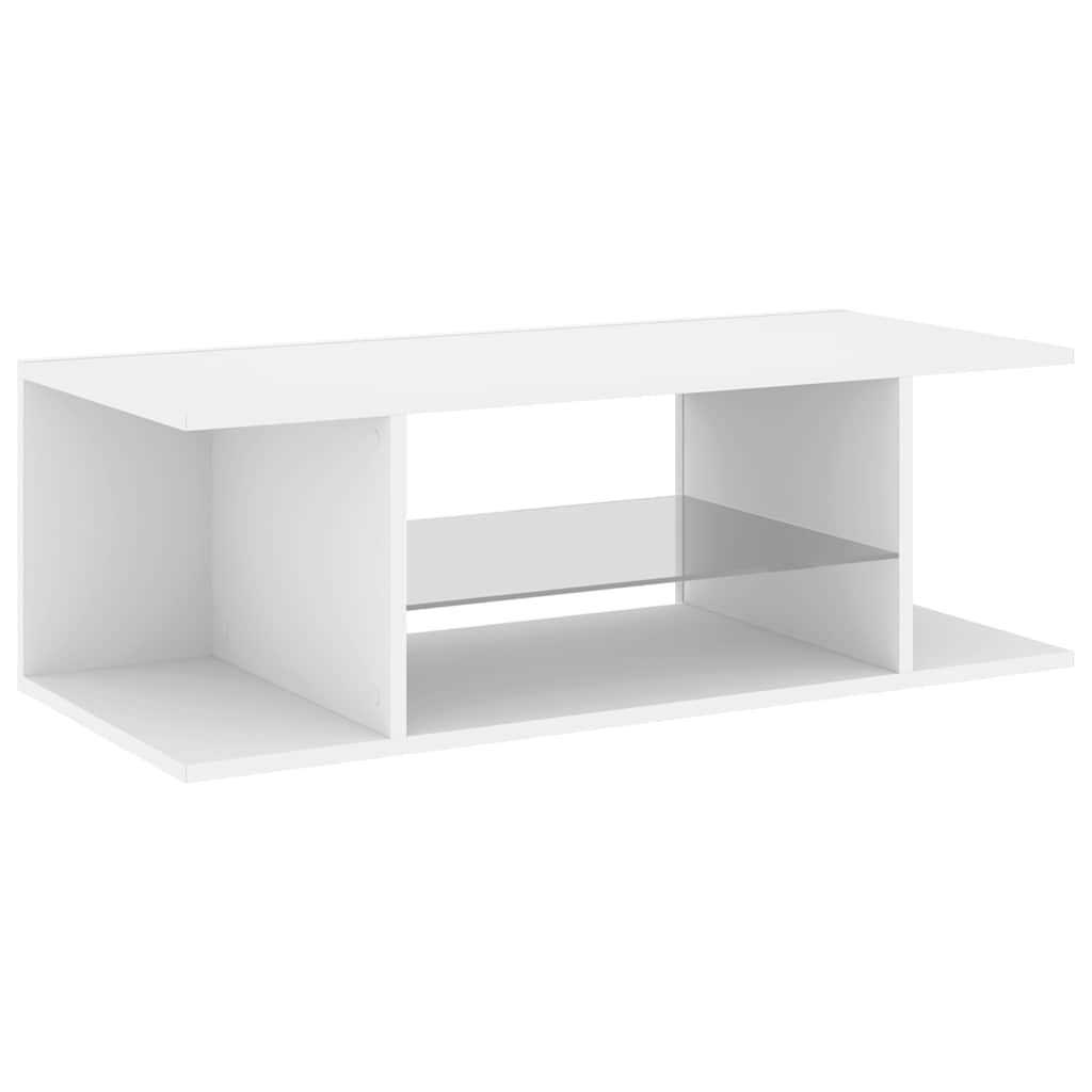 TV skapītis ar LED apgaismojumu, balts, 90x39x30 cm
