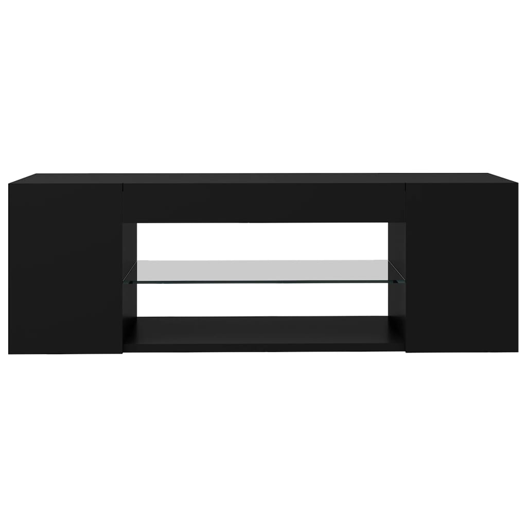 TV skapītis ar LED apgaismojumu, melns, 90x39x30 cm