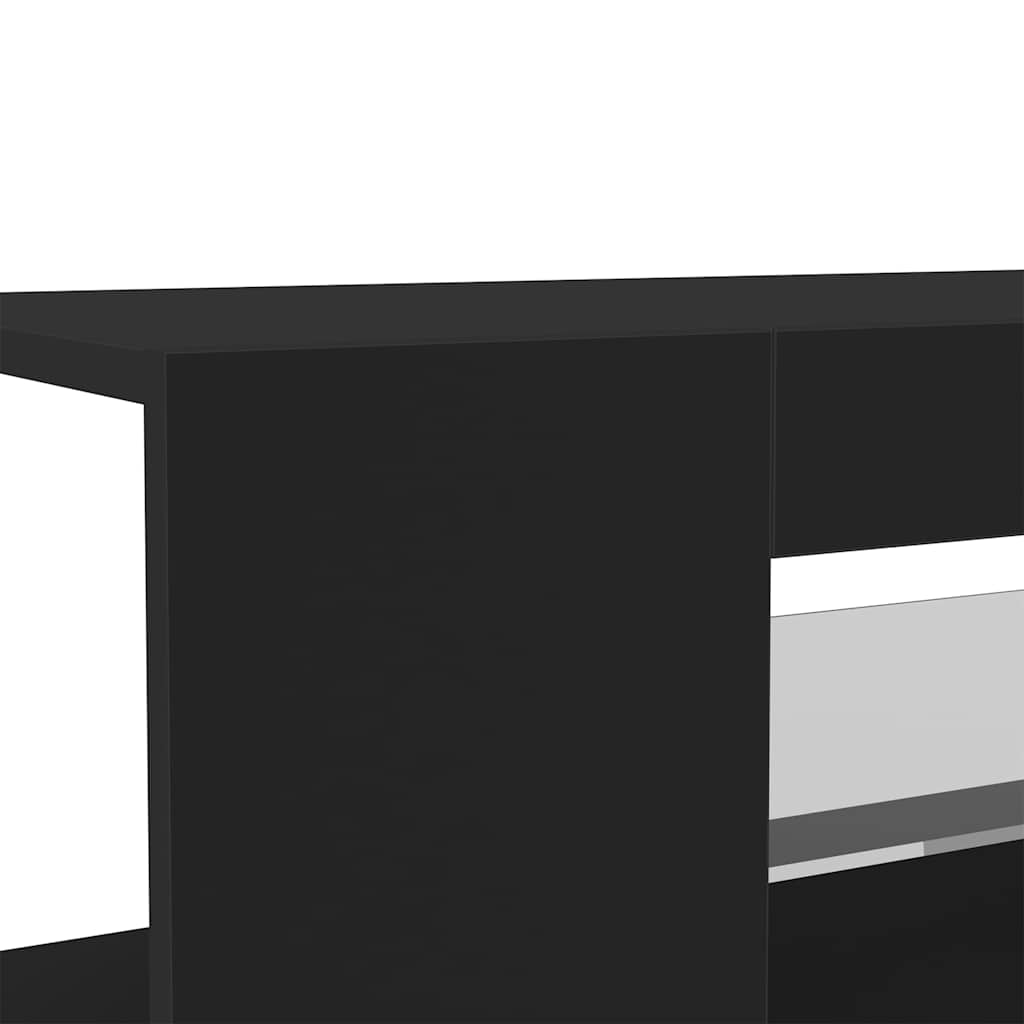 Televizoriaus spintelė su LED apšvietimu, juoda, 90x39x30cm