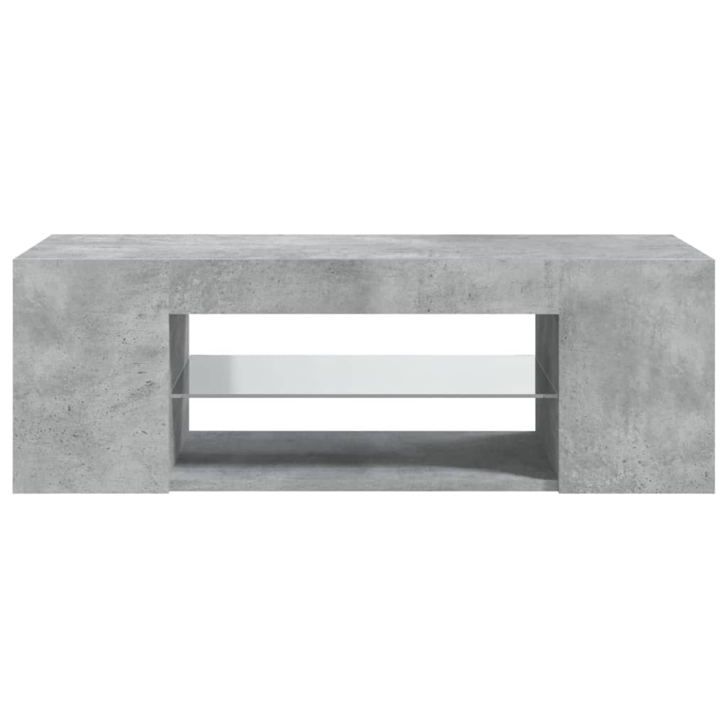 TV skapītis ar LED apgaismojumu, betona pelēks, 90x39x30 cm