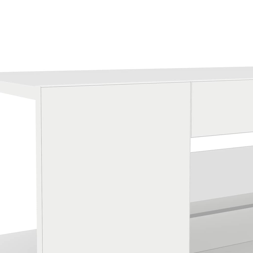 TV spintelė su LED apšvietimu, blizgi balta, 90x39x30cm