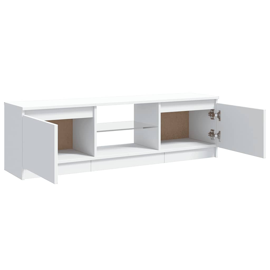 TV spintelė su LED apšvietimu, baltos spalvos, 120x30x36cm