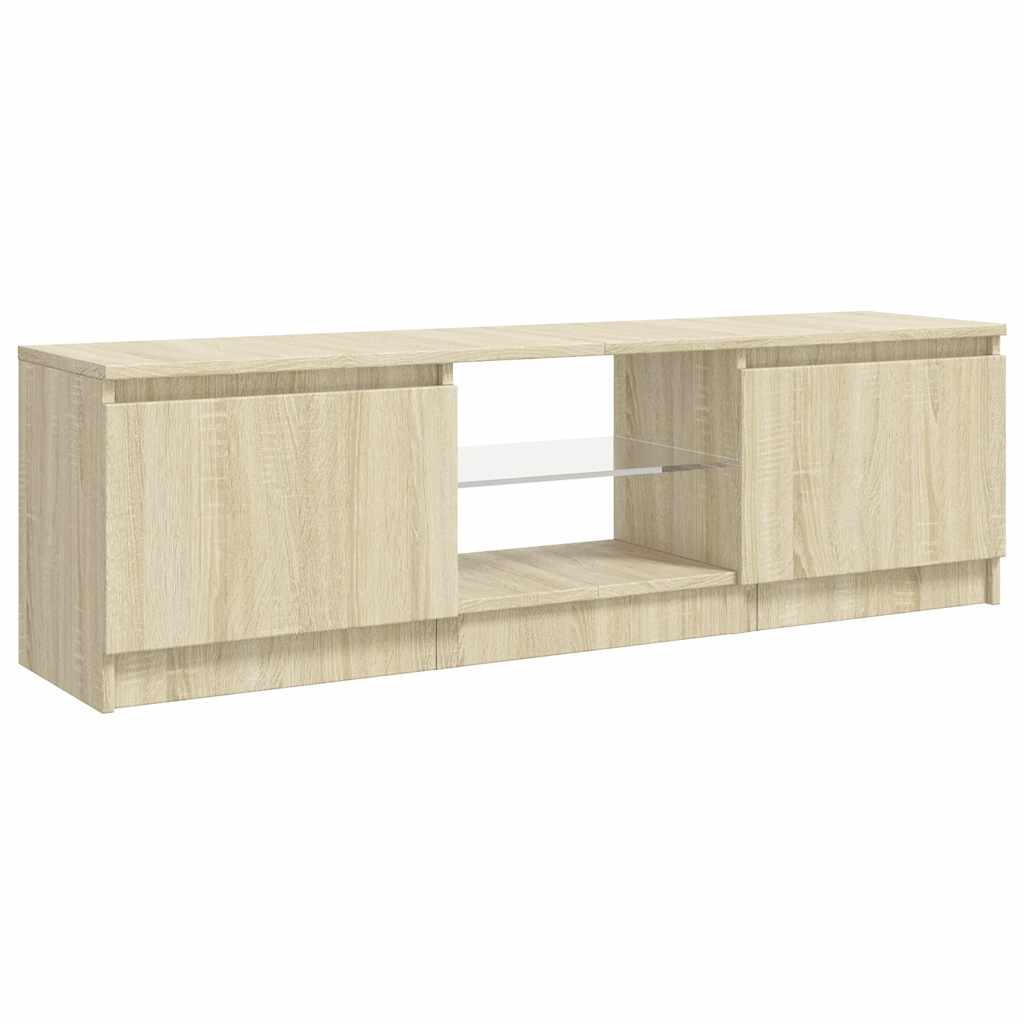 TV spintelė su LED apšvietimu, ąžuolo spalvos, 120x30x36cm