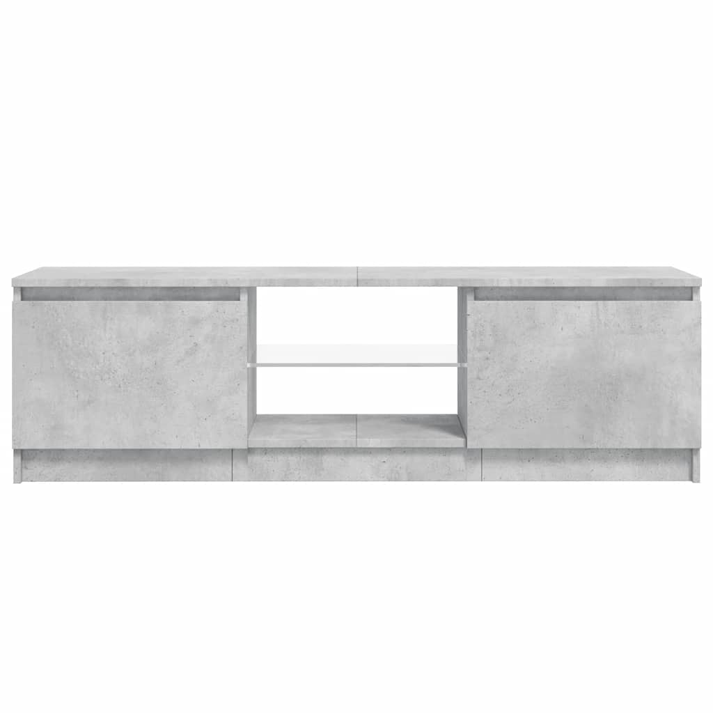 TV spintelė su LED apšvietimu, betono pilka, 120x30x36cm