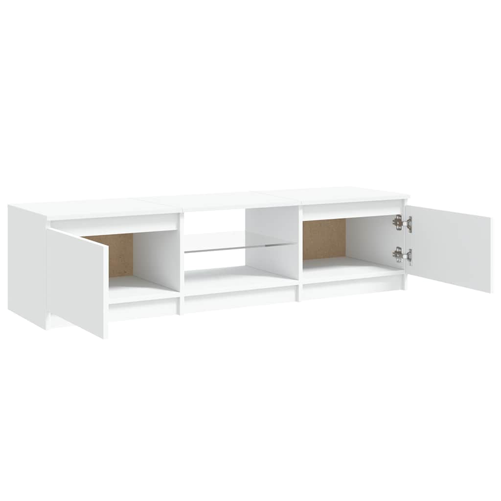 TV skapis ar LED apgaismojumu, balts, 140x40x36 cm
