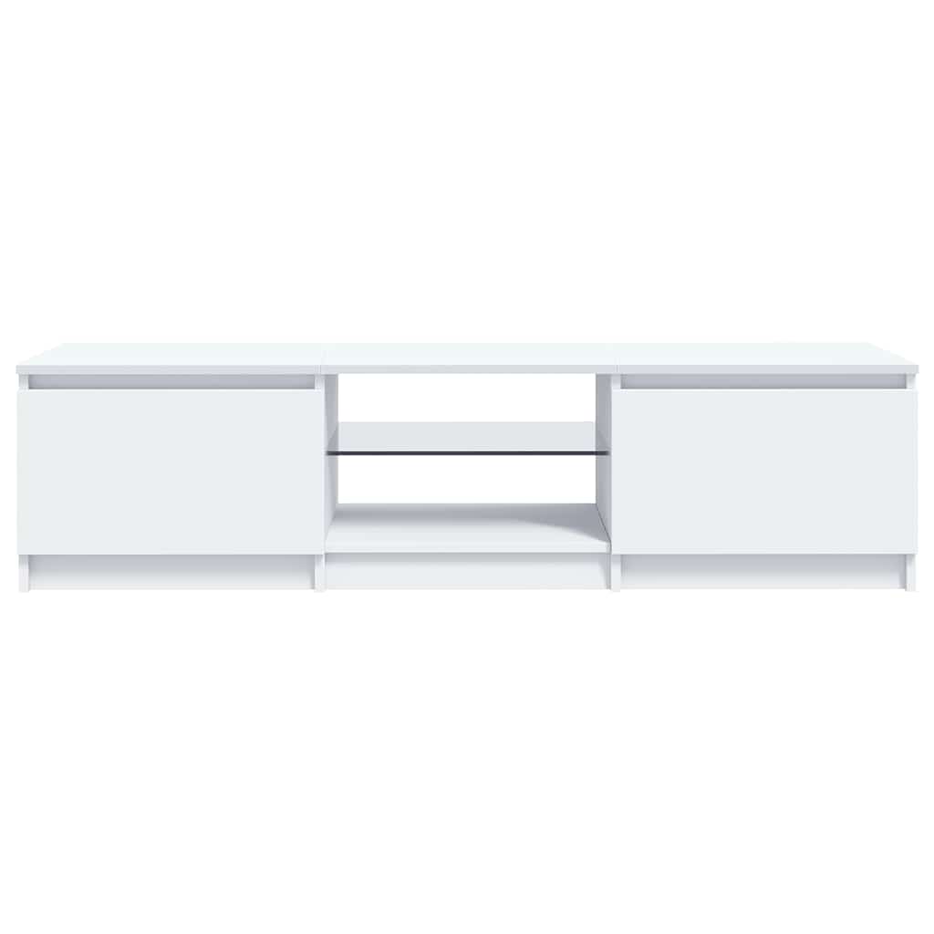 TV skapis ar LED apgaismojumu, balts, 140x40x36 cm