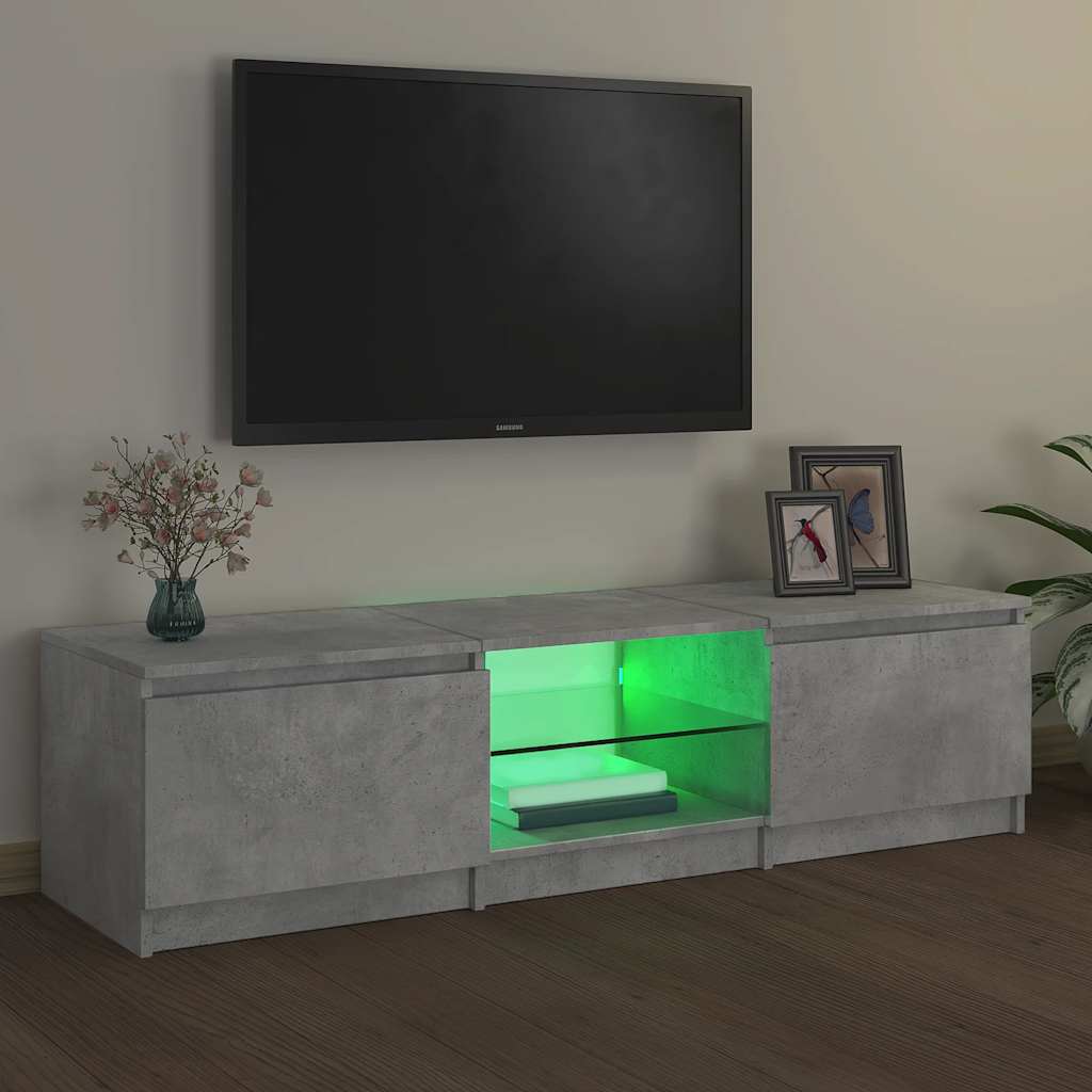 TV cabinet with LED, concrete grey, 140x40x36cm