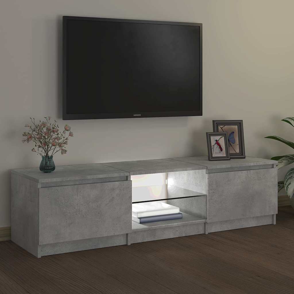 TV cabinet with LED, concrete grey, 140x40x36cm