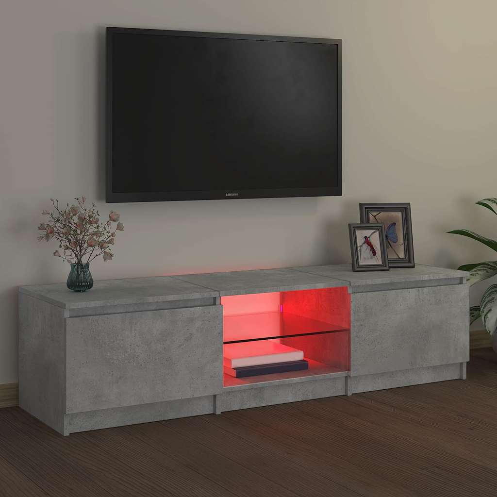 TV cabinet with LED, concrete grey, 140x40x36cm