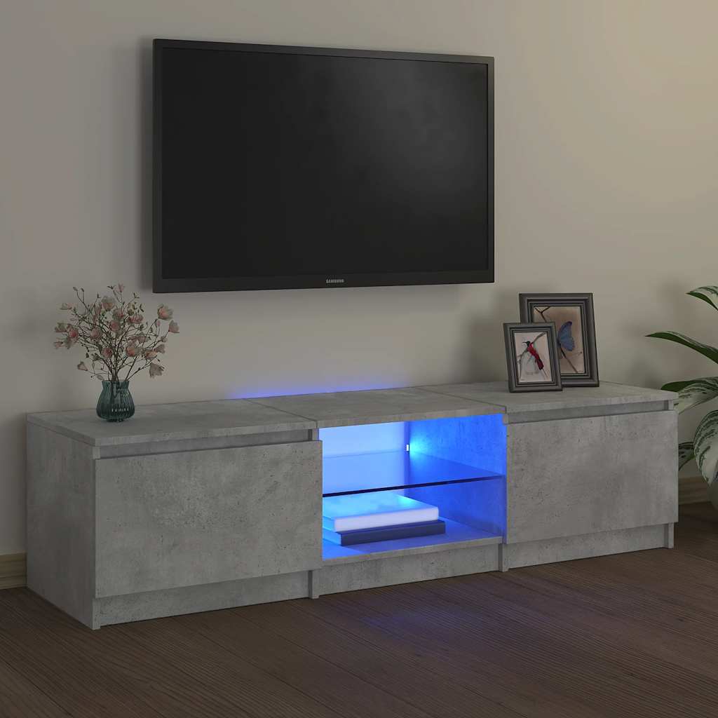 TV cabinet with LED, concrete grey, 140x40x36cm