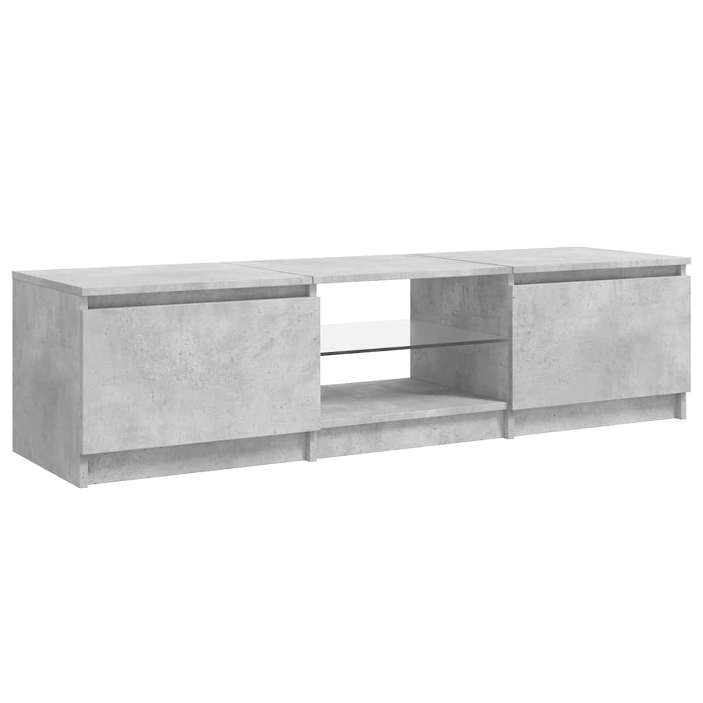 TV cabinet with LED, concrete grey, 140x40x36cm
