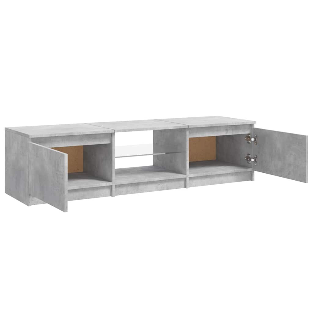 TV cabinet with LED, concrete grey, 140x40x36cm