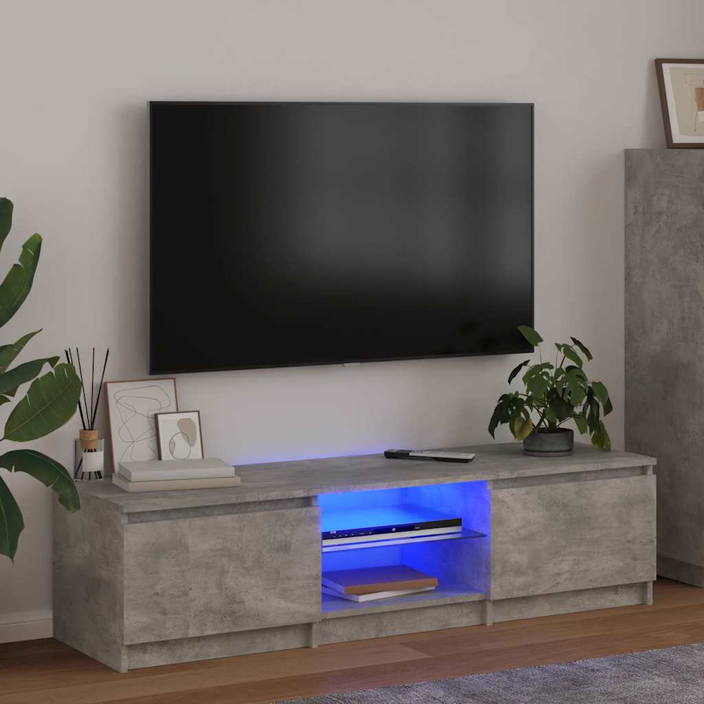 TV cabinet with LED, concrete grey, 140x40x36cm