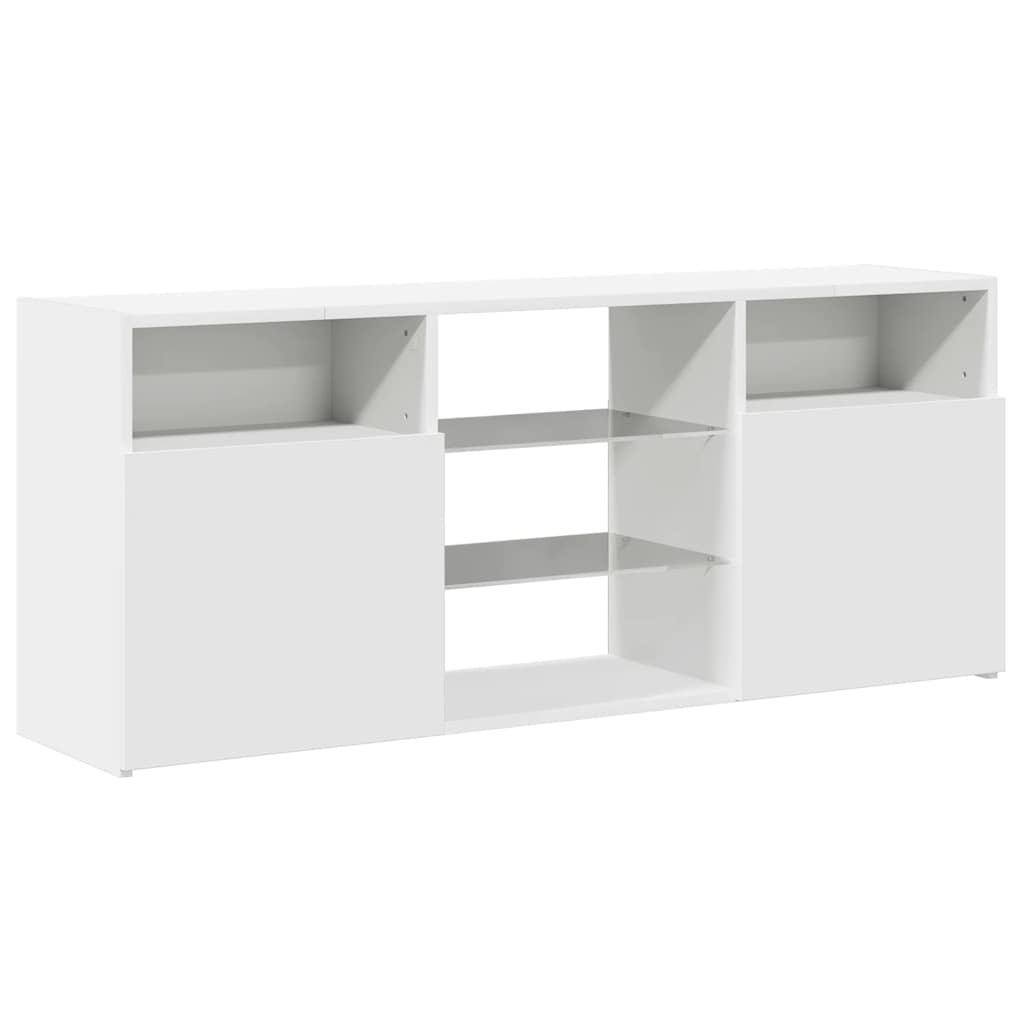TV skapītis ar LED apgaismojumu, balts, 120x30x50cm
