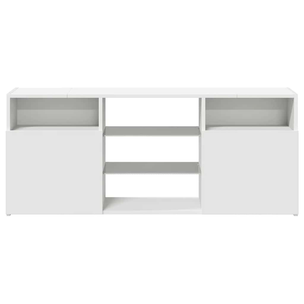 TV skapītis ar LED apgaismojumu, balts, 120x30x50cm