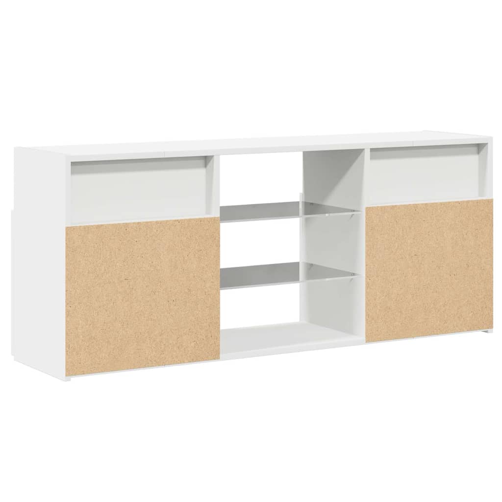 TV skapītis ar LED apgaismojumu, balts, 120x30x50cm