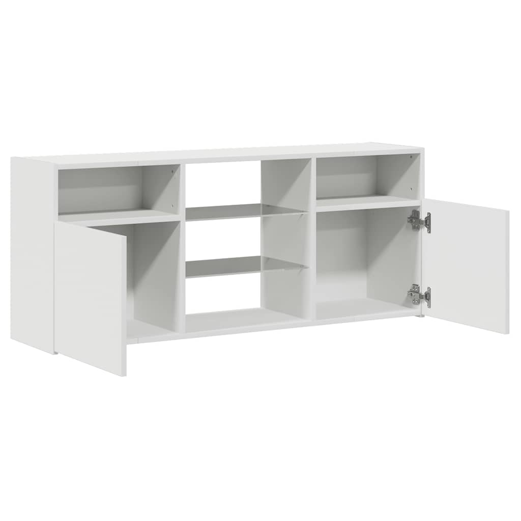 TV skapītis ar LED apgaismojumu, balts, 120x30x50cm
