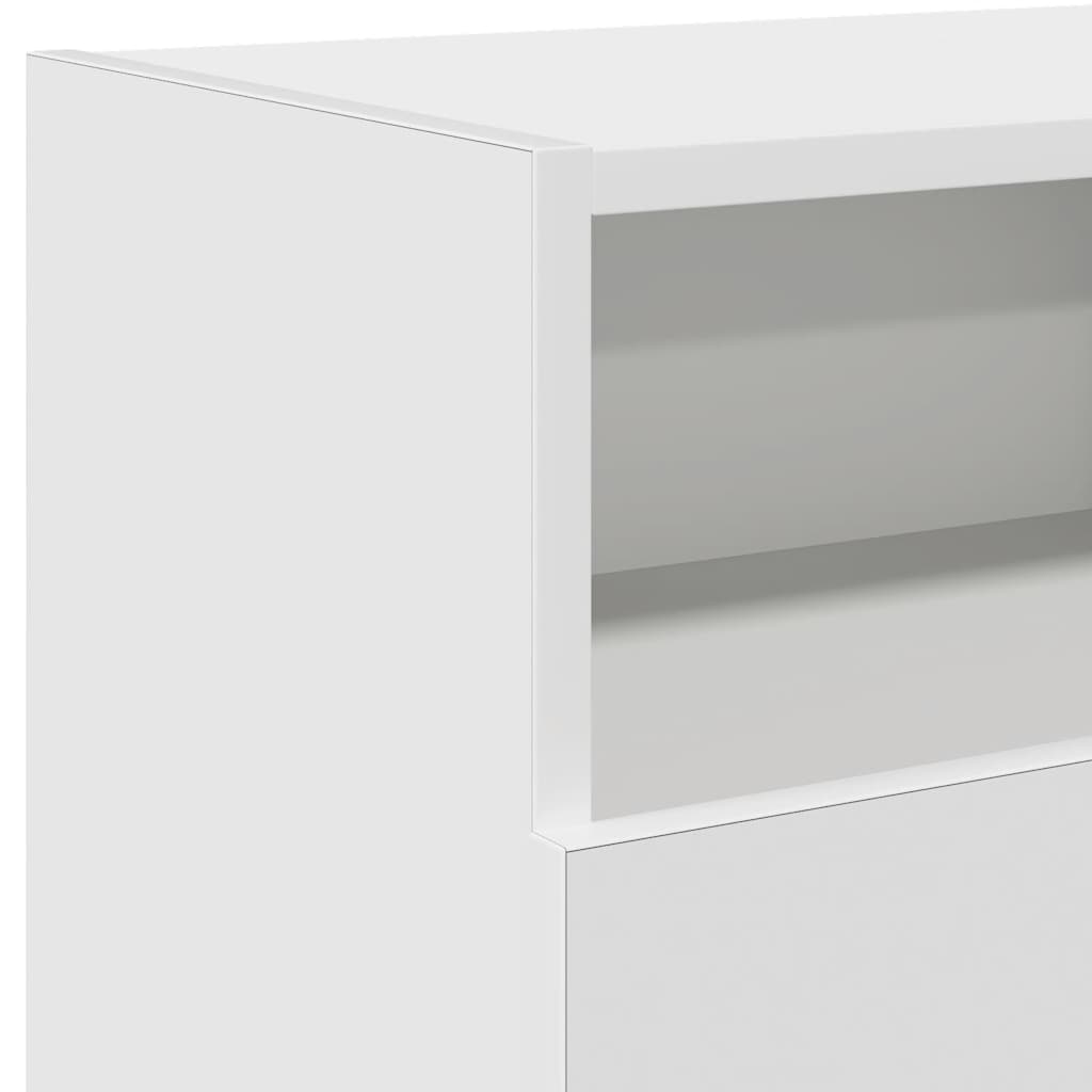 TV skapītis ar LED apgaismojumu, balts, 120x30x50cm