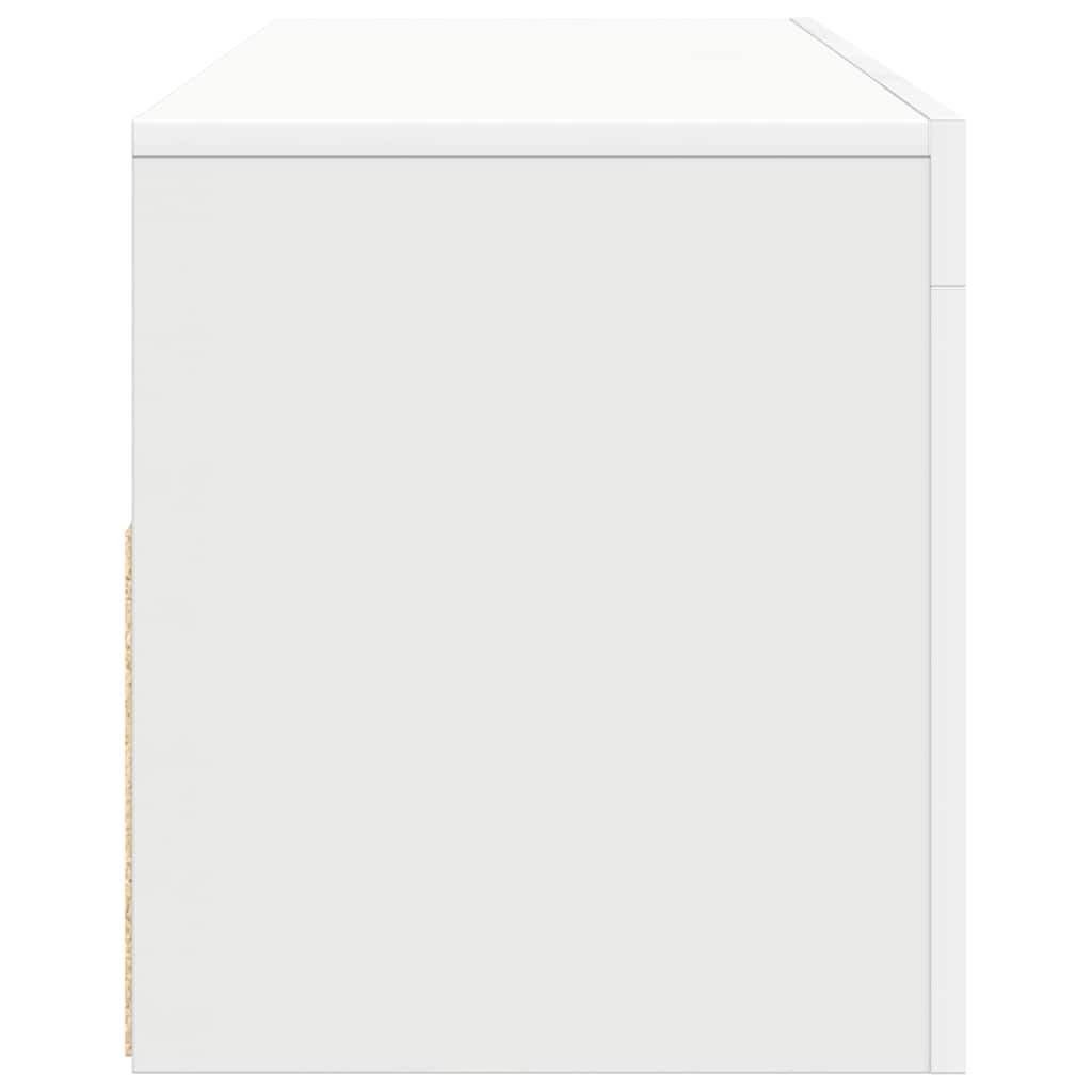 Televizoriaus spintelė su LED apšvietimu, balta, 120x35x40cm