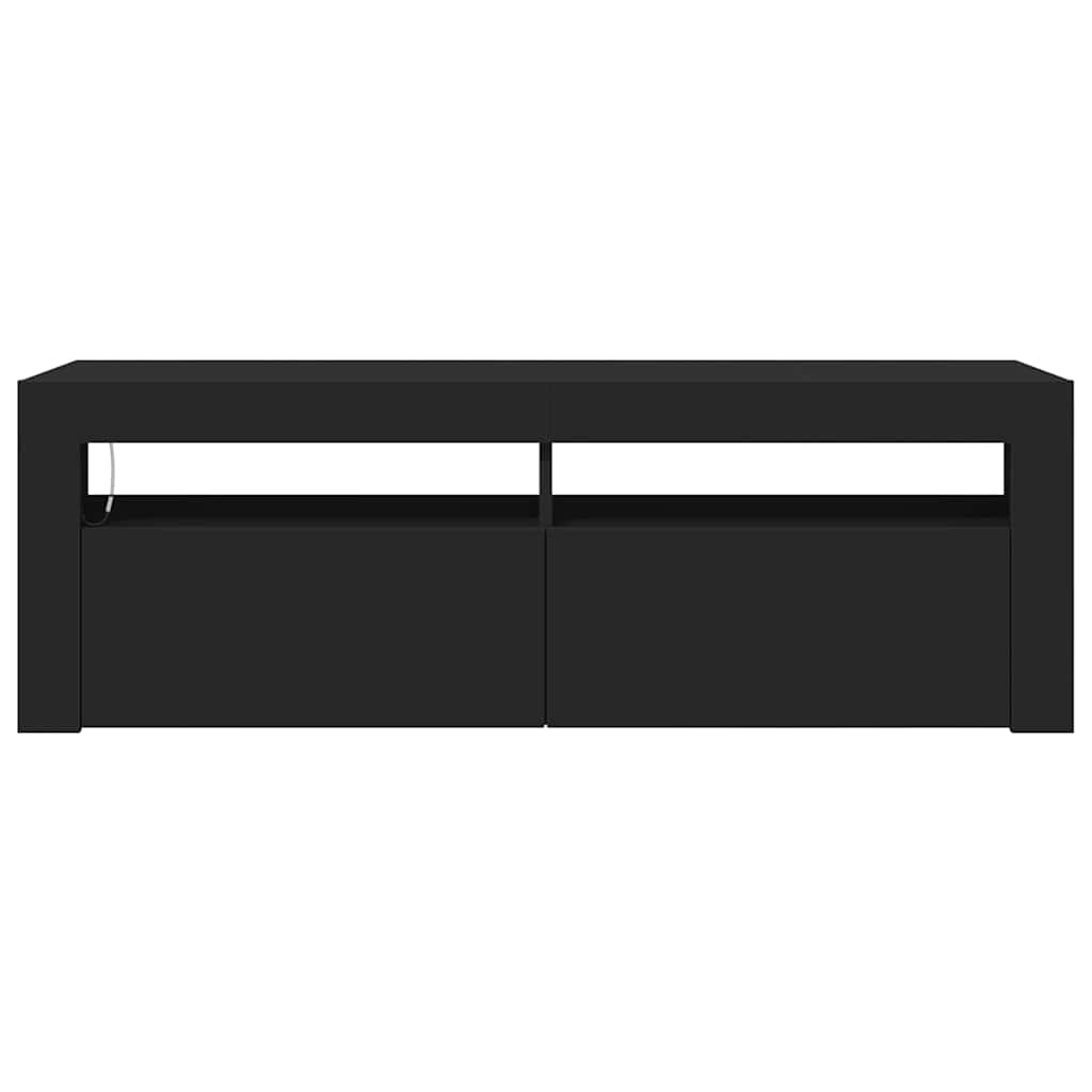Televizoriaus spintelė su LED apšvietimu, juoda, 120x35x40cm