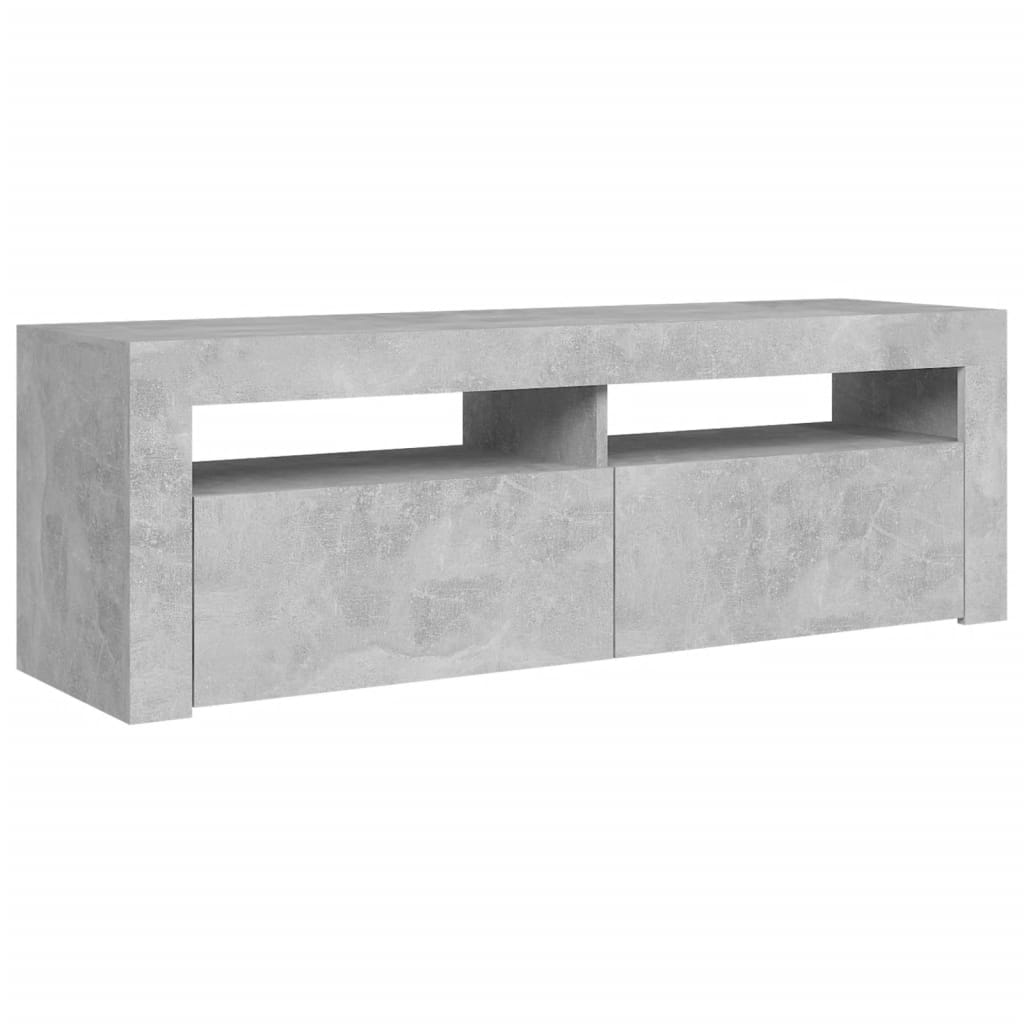 TV cabinet with LED lights, concrete grey, 120x35x40 cm