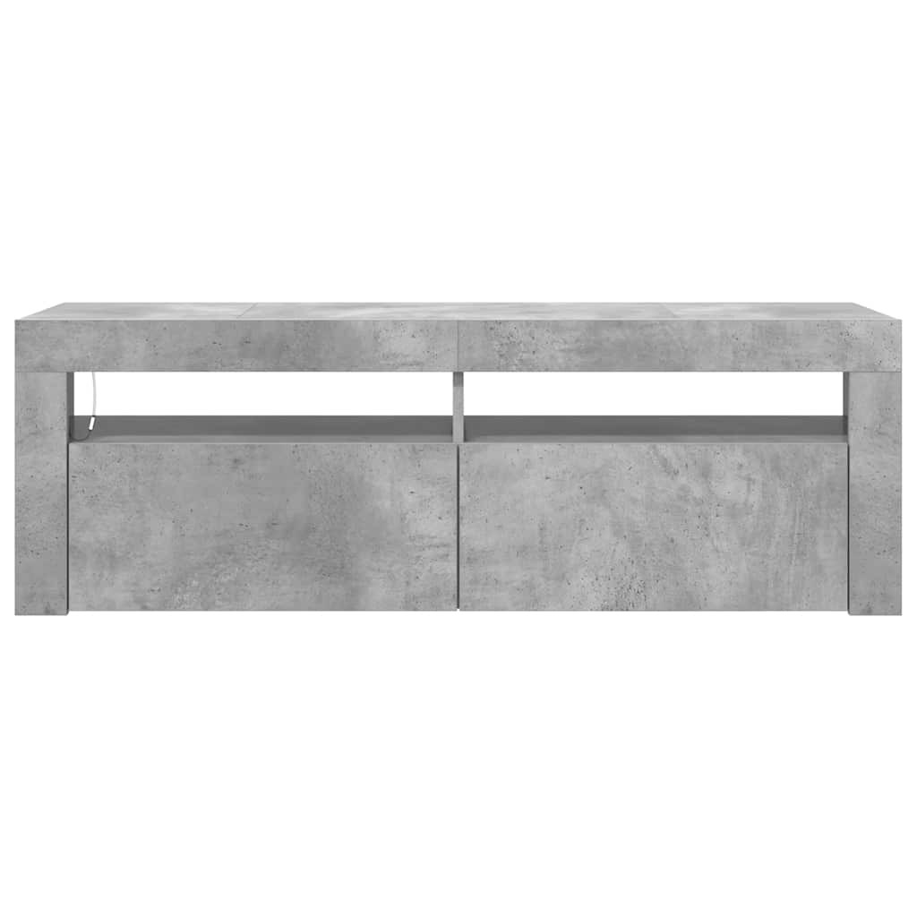 TV cabinet with LED lights, concrete grey, 120x35x40 cm