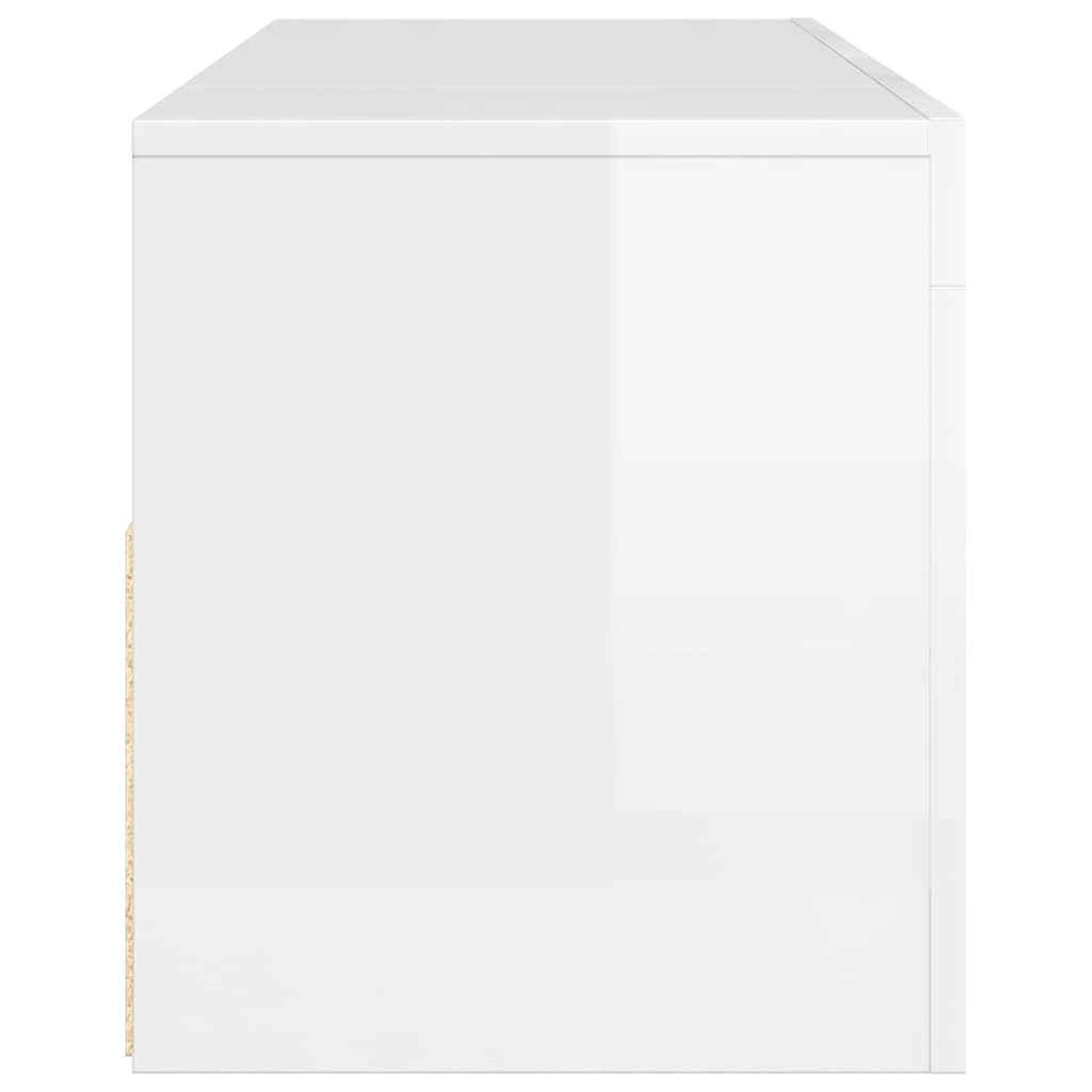 TV spintelė su LED apšvietimu, balta, 120x35x40cm, blizgi