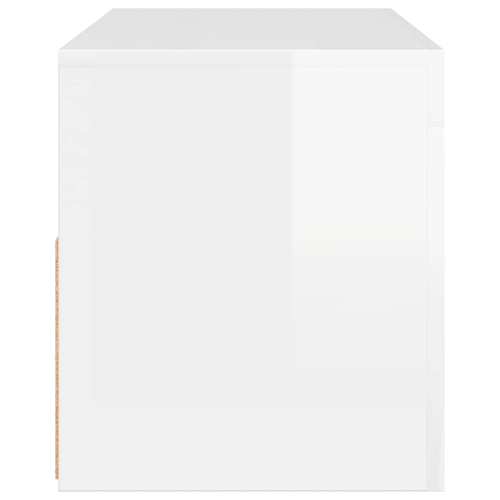 TV skapītis ar LED apgaismojumu, balts, 90x35x40cm, glancēts