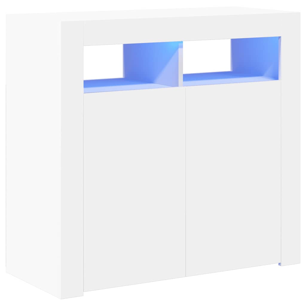 Sideboard with LED lighting, white, 80x35x75cm
