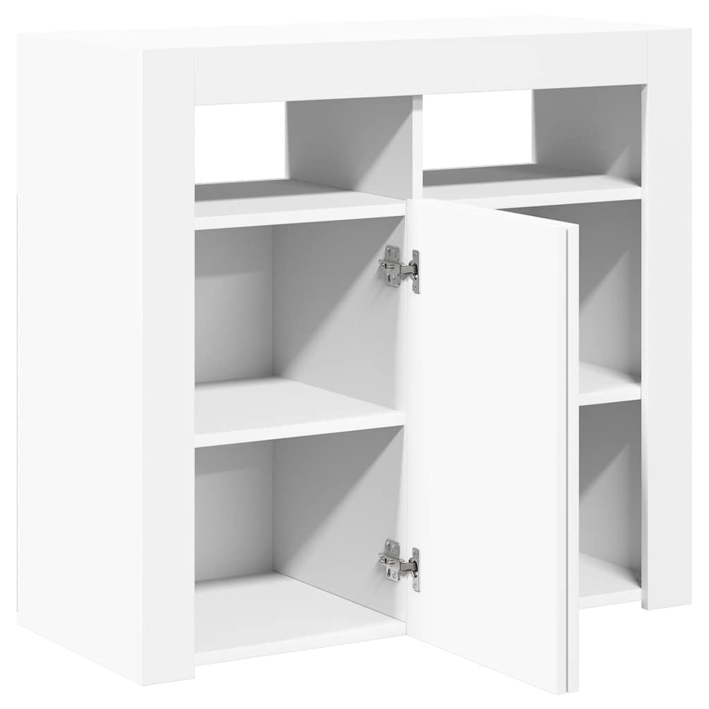 Sideboard with LED lighting, white, 80x35x75cm