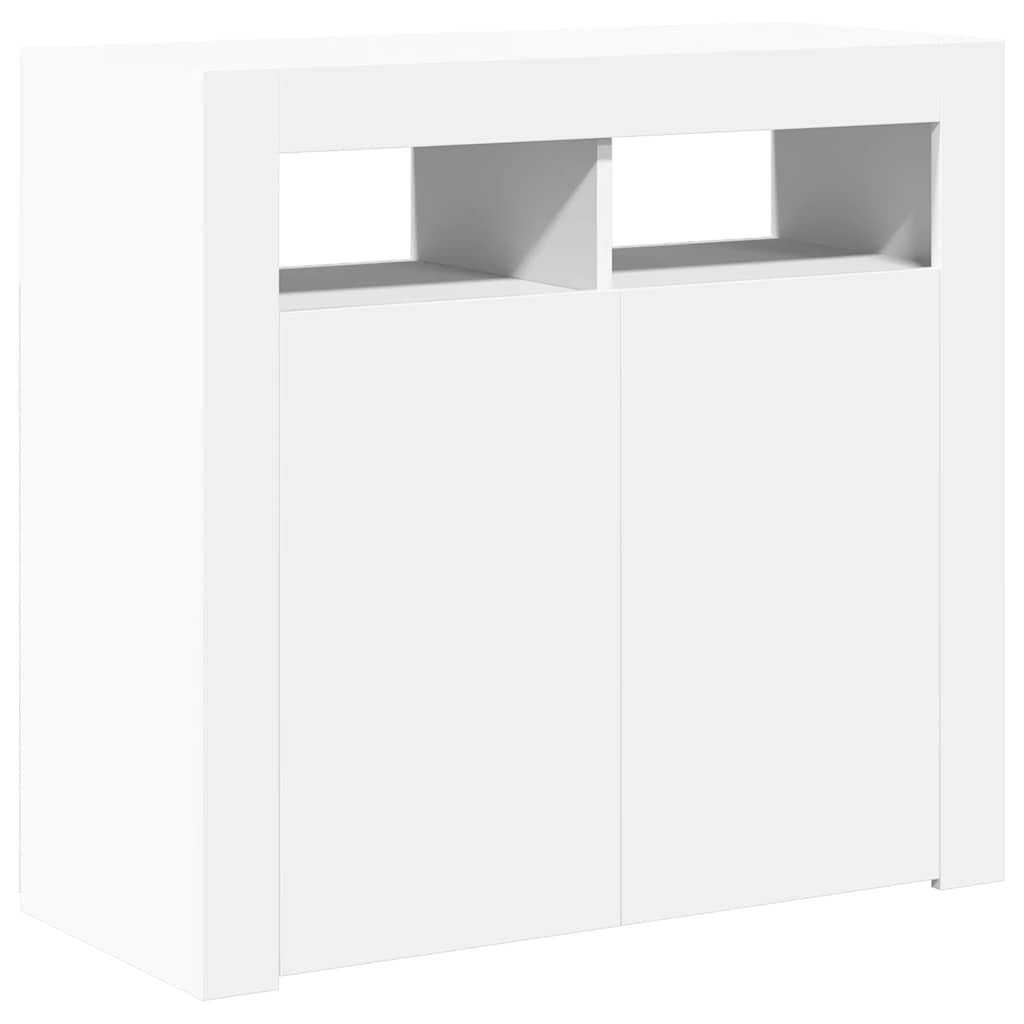 Sideboard with LED lighting, white, 80x35x75cm
