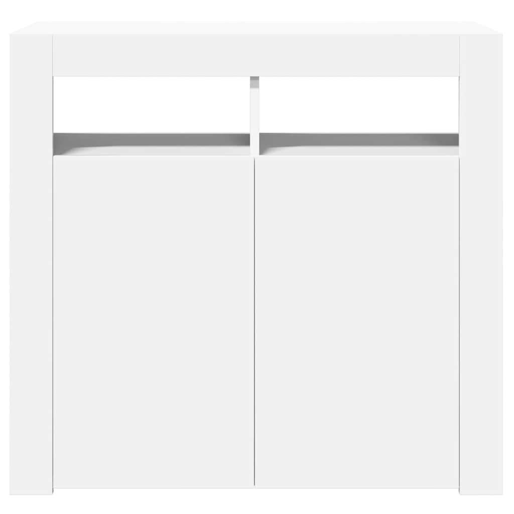 Sideboard with LED lighting, white, 80x35x75cm