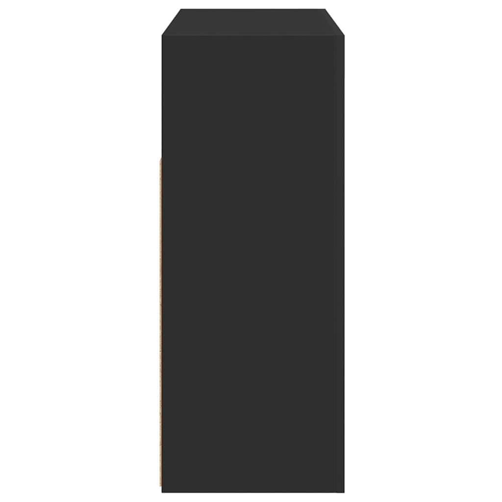 Šoninė spintelė su LED apšvietimu, juoda, 115,5x30x75cm