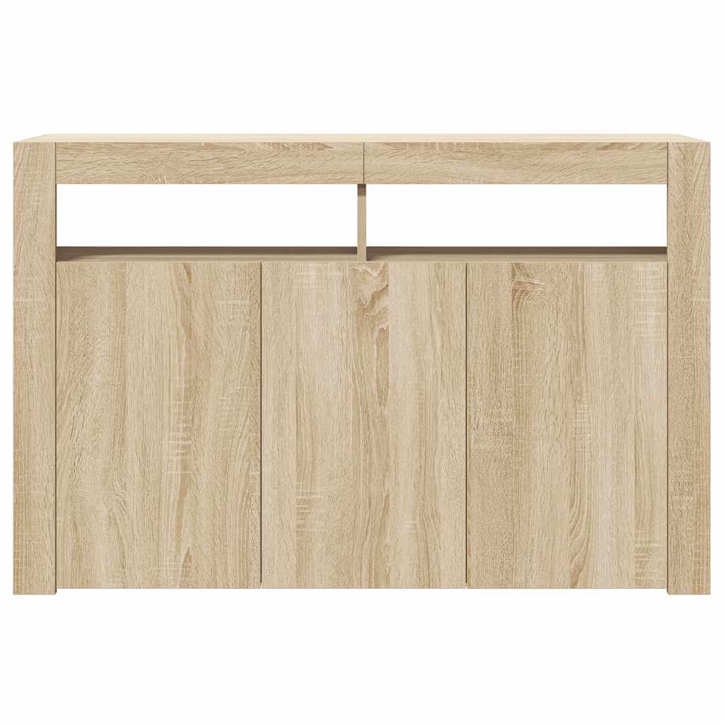 Sānu skapītis ar LED apgaismojumu, ozolkoka, 115,5x30x75cm