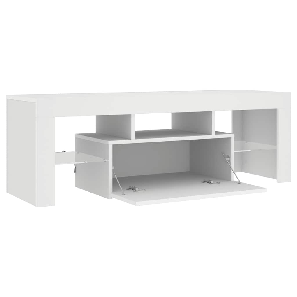 TV skapītis ar LED apgaismojumu, balts, 120x35x40cm
