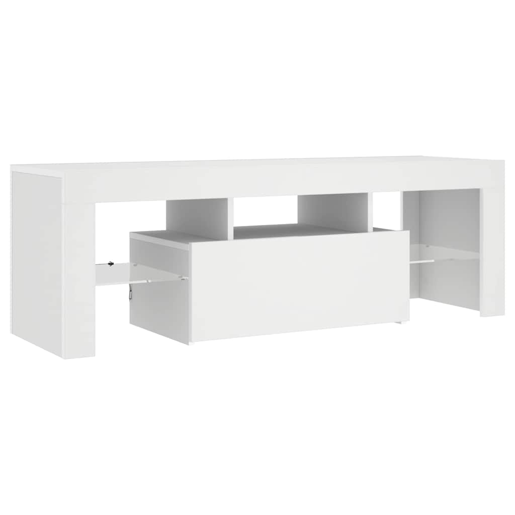 TV skapītis ar LED apgaismojumu, balts, 120x35x40cm