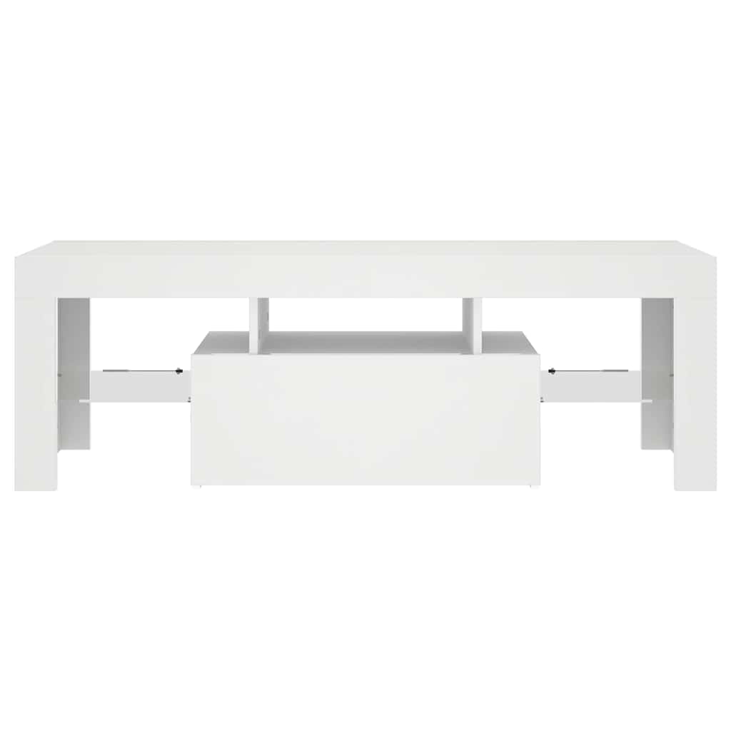 TV skapītis ar LED apgaismojumu, balts, 120x35x40cm