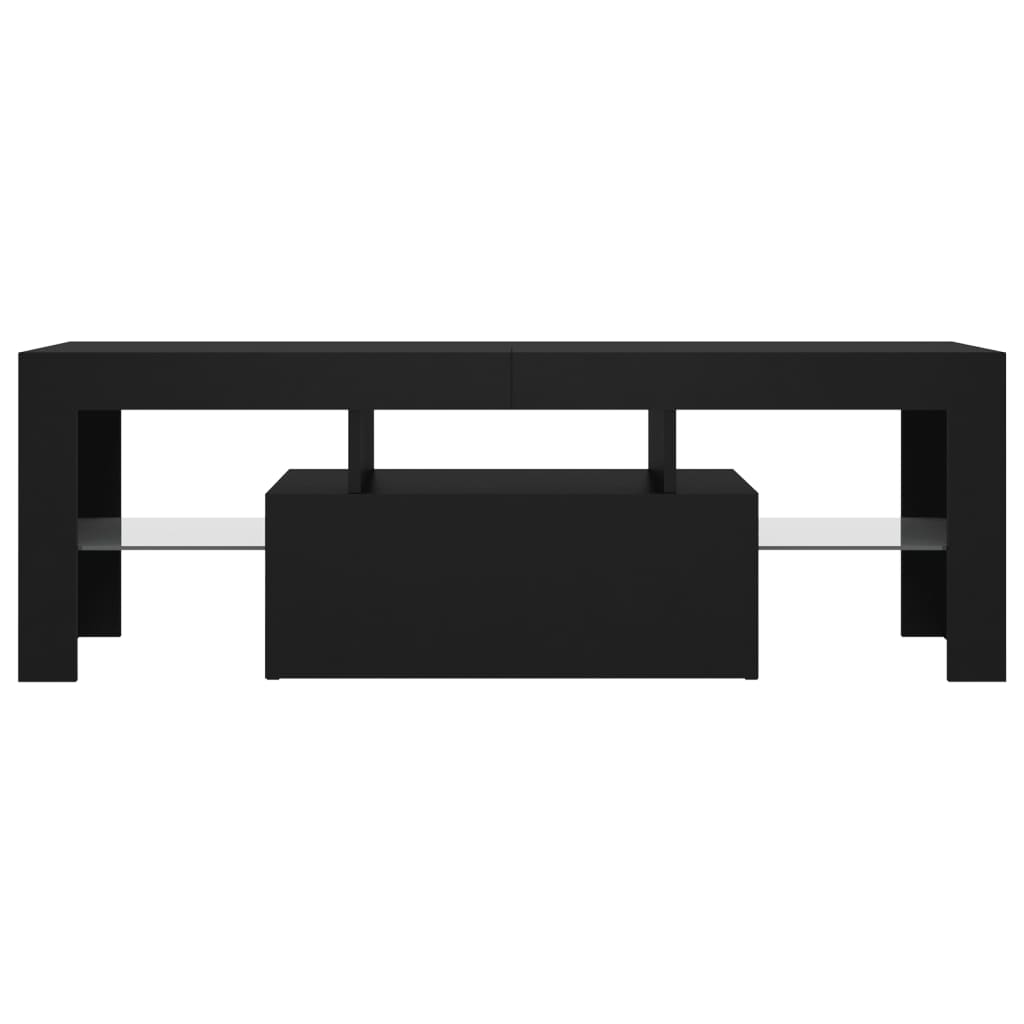 TV skapītis ar LED apgaismojumu, melns, 120x35x40cm
