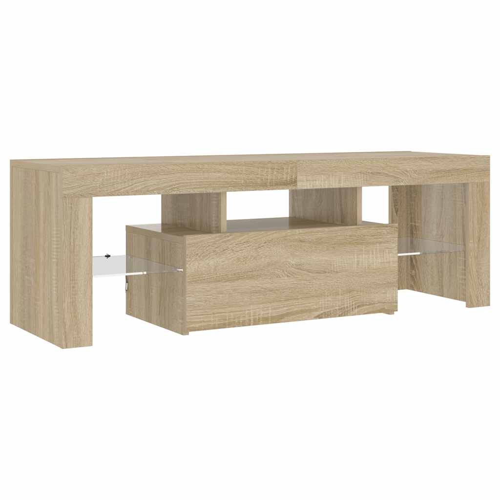 Televizora skapītis ar LED apgaismojumu, ozolkoka, 120x35x40cm