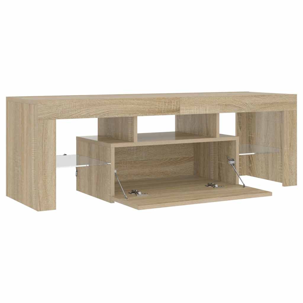 Televizora skapītis ar LED apgaismojumu, ozolkoka, 120x35x40cm