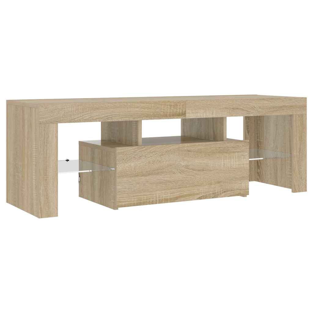 Televizora skapītis ar LED apgaismojumu, ozolkoka, 120x35x40cm