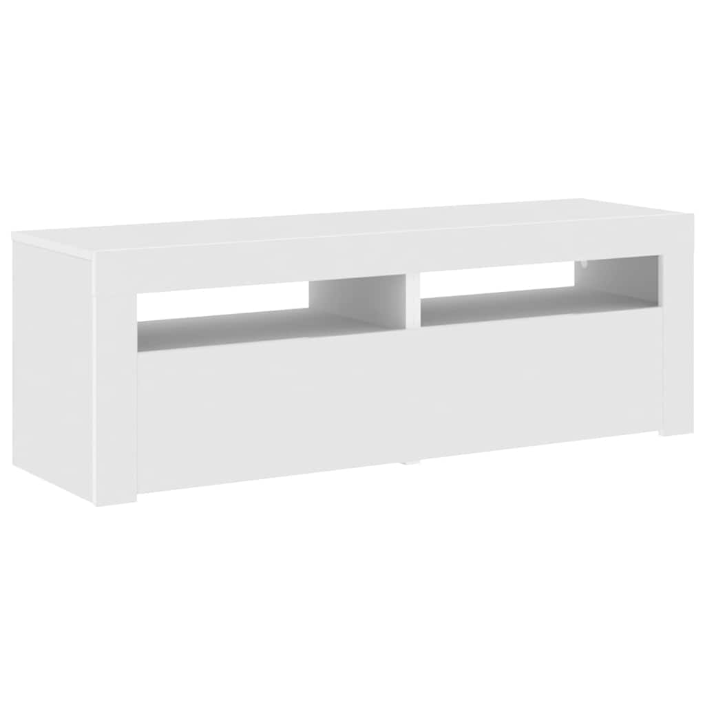 TV skapītis ar LED apgaismojumu, balts, 120x35x40 cm